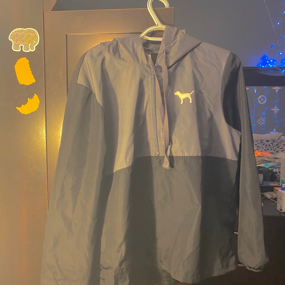 vs pink grey and black anorak